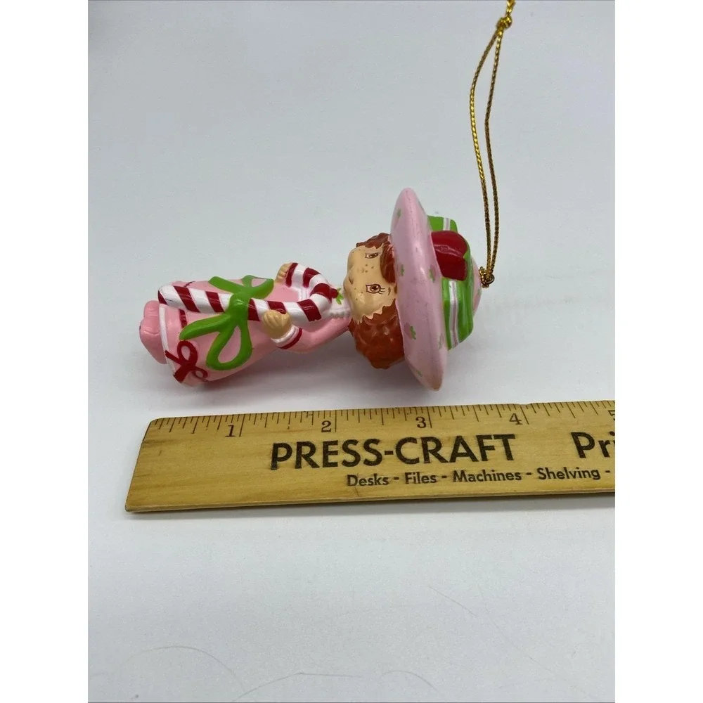 Strawberry Shortcake Candy Cane Christmas Ornament Pink Dress Hat 2004 TCFC - Picture 5 of 5